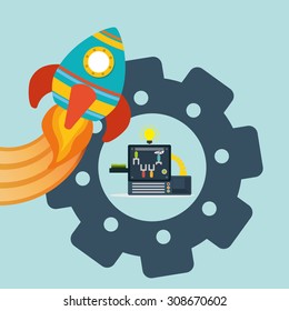 Start up digital design, vector illustration 10 eps graphic
