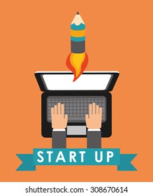 Start up digital design, vector illustration 10 eps graphic