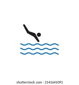 start diving vector icon,illustration symbol design.