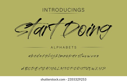 Start Doing Vector Illustration Grunge Horror Typographie. Hand Made Brush Font.