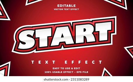 start editable text effect with modern and simple style, usable for logo or campaign title