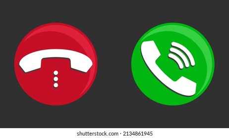 Start and end call buttons for phone