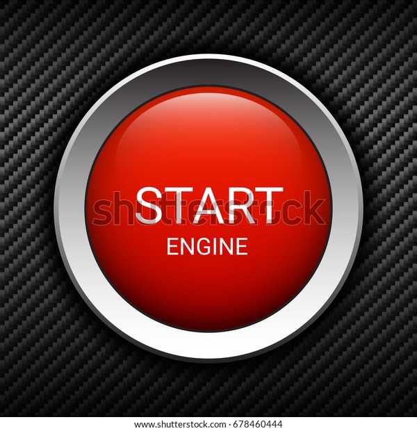 Start Engine Button On Carbon Background Stock Vector (Royalty Free ...