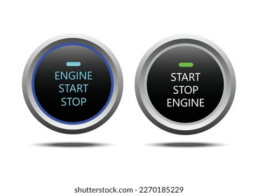Start engine button vector design illustration