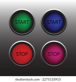 Start engine button vector design illustration