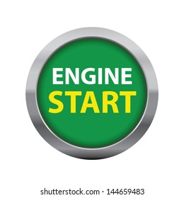 Start engine button. Vector illustration