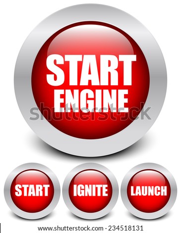 Start engine, Start, Ignite and launch buttons