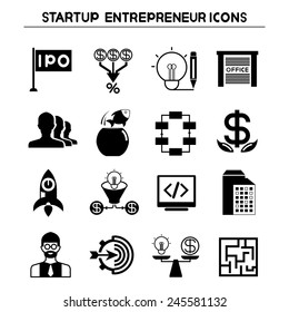 start up entrepreneur icons, start up business icons set