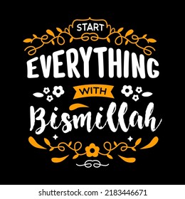 Beginnen Sie alles mit Bismillah-Buchstaben, Vektorhintergrund
