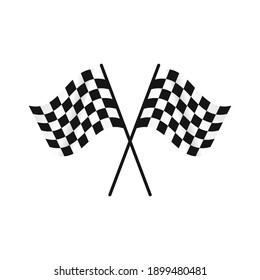 Start and finish, checkered  racing flags. Concept auto moto racing competitions. Realistic flat design. Vector illustration.