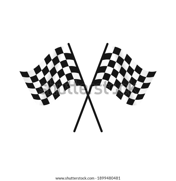 Start and finish, checkered  racing flags.\
Concept auto moto racing competitions. Realistic flat design.\
Vector illustration.