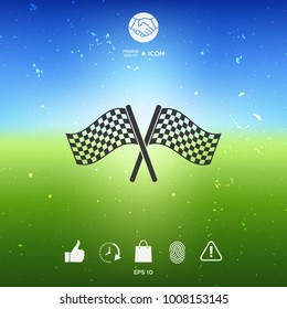 Start finish cross flags icon