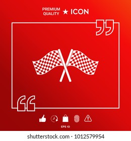 Start finish cross flags icon