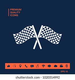 Start finish cross flags icon