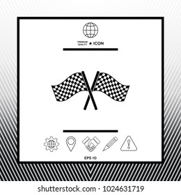 Start finish cross flags icon