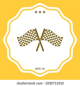 Start finish cross flags icon