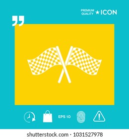 Start finish cross flags icon