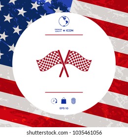 Start finish cross flags icon
