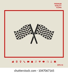 Start finish cross flags icon