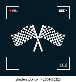 Start finish cross flags icon