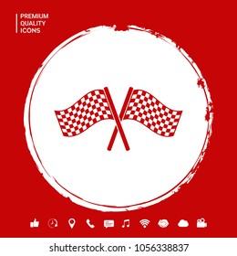 Start finish cross flags icon
