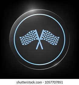 Start finish cross flags icon
