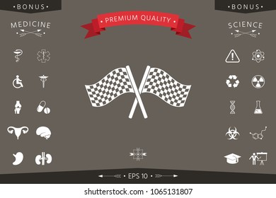 Start finish cross flags icon