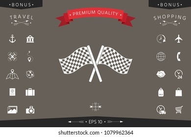 Start finish cross flags icon
