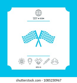 Start finish cross flags icon
