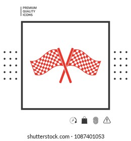 Start finish cross flags icon
