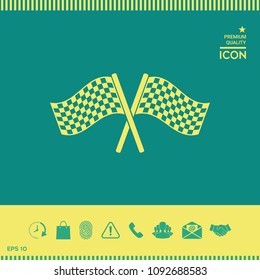 Start finish cross flags icon