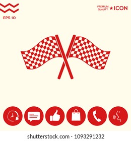 Start finish cross flags icon