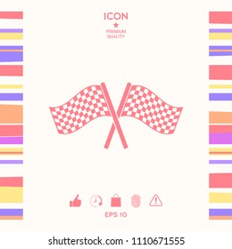 Start finish cross flags icon