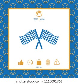 Start finish cross flags icon