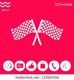 Start finish cross flags icon