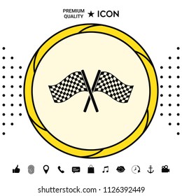 Start finish cross flags icon