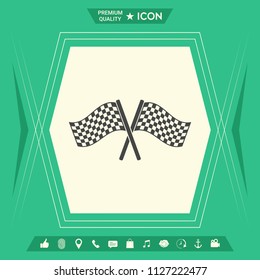 Start finish cross flags icon