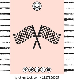 Start finish cross flags icon