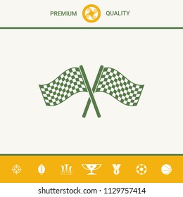 Start finish cross flags icon