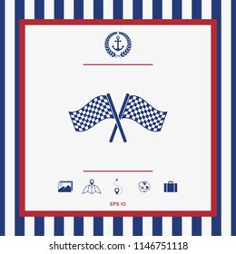 Start finish cross flags icon