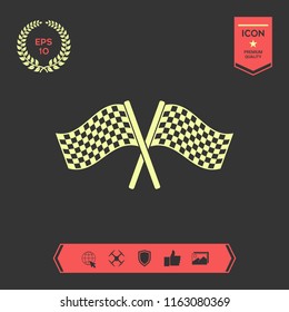 Start finish cross flags icon