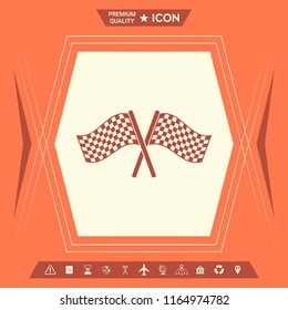 Start finish cross flags icon