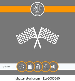 Start finish cross flags icon