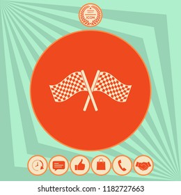 Start finish cross flags icon