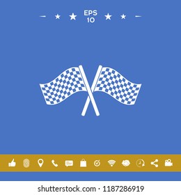 Start finish cross flags icon