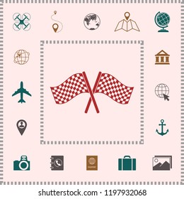 Start finish cross flags icon