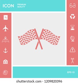 Start finish cross flags icon