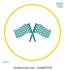 Start finish cross flags icon. Graphic elements for your design