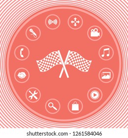 Start finish cross flags icon. Graphic elements for your design