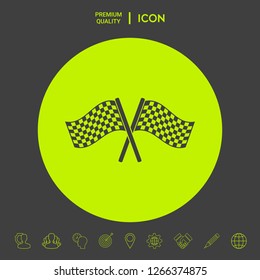 Start finish cross flags icon. Graphic elements for your design